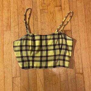 Wild Fable Yellow Plaid Crop Top